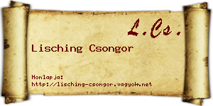 Lisching Csongor névjegykártya